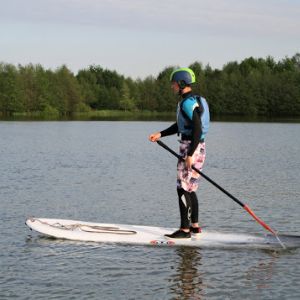 Paddleboarder on the lake at Allerthorpe