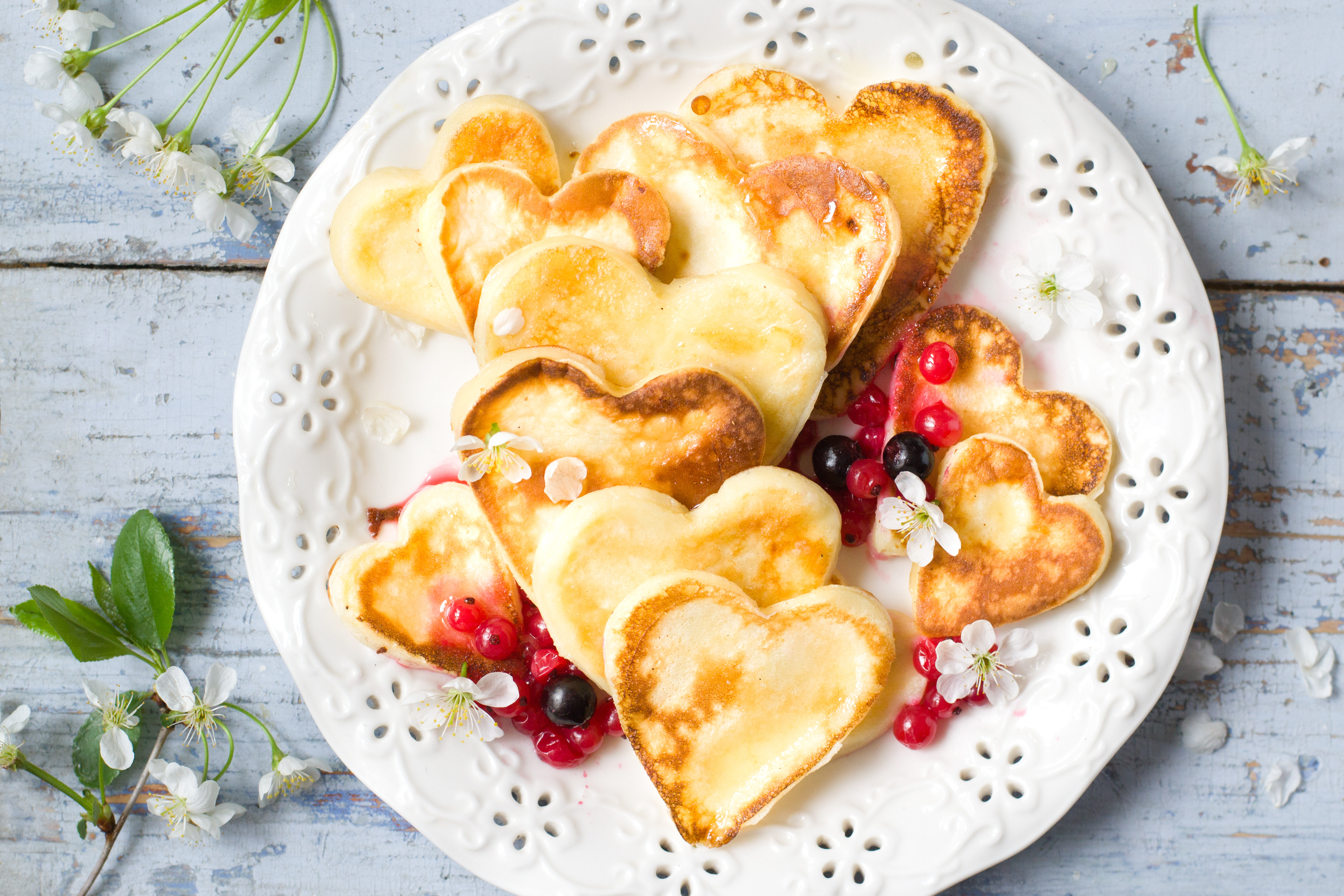 Heart shaped pancakes