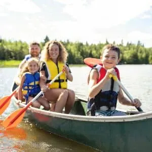 Family canoeing