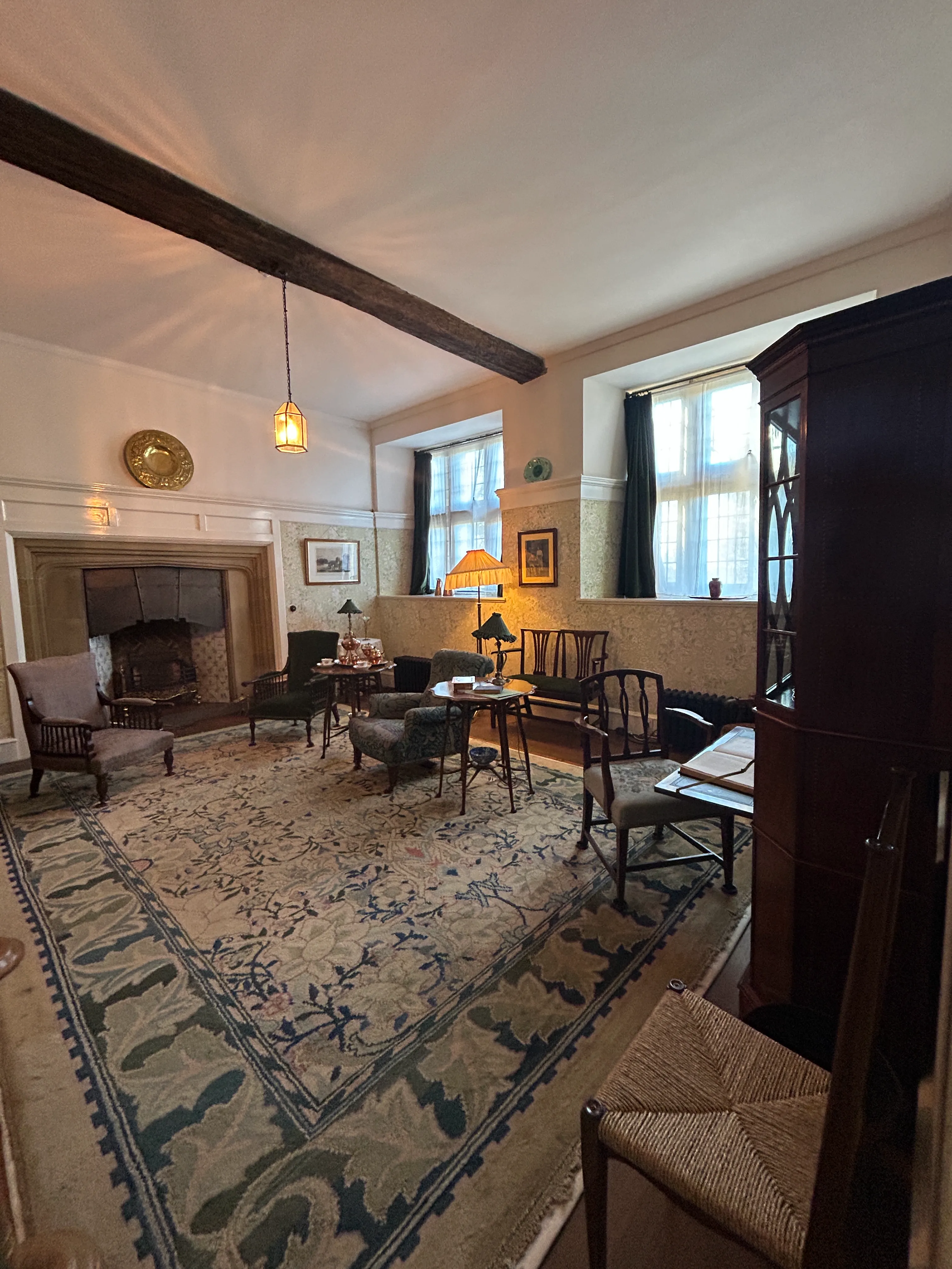 Arts and Crafts style room in the Manor House at Mount Grace PRiory