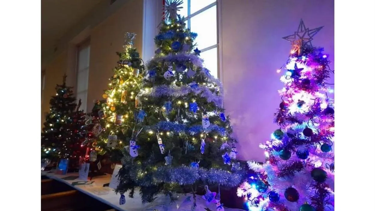 Christmas trees at Bridlington Christmas tree festival