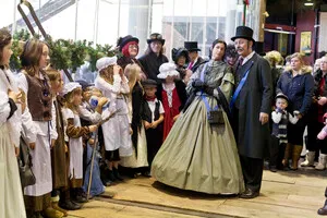 People in Victorian costume