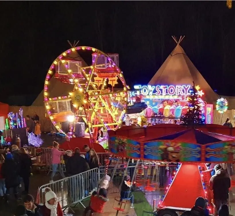 Fairground and stalls at Scarborough Sparkle