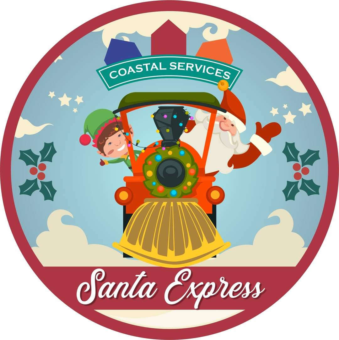 logo for east coast land trains santa experience