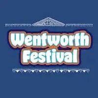 wentowrth fest text on a blue background. 