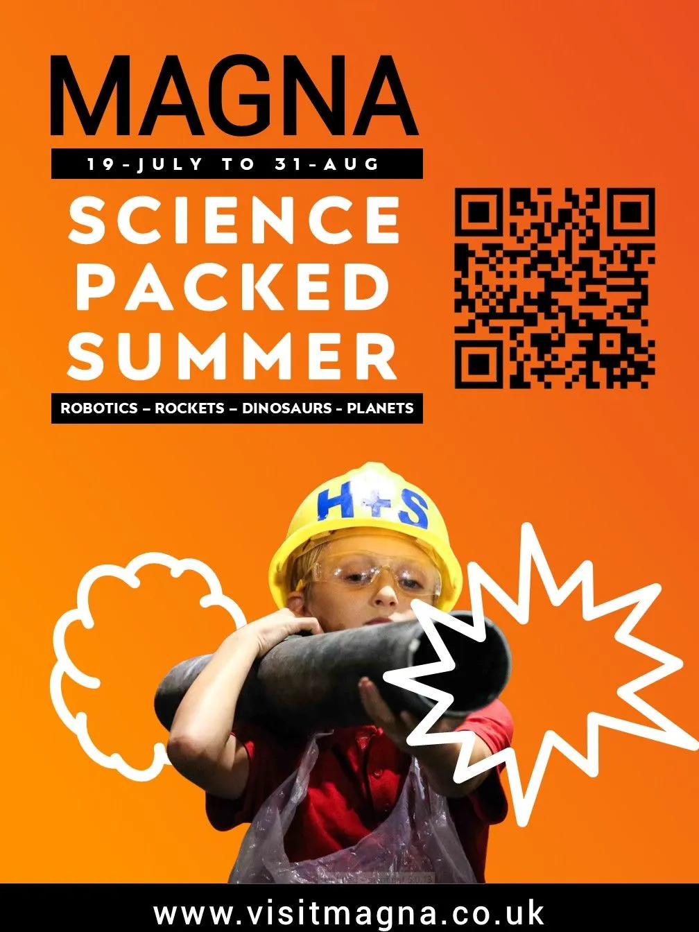 Magna Science Adventure Centre summer science themed poster. 
