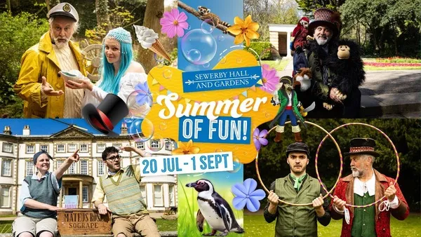 collage of images showing events at Sewerby hall over the summer holidays