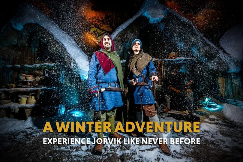 Interior of Jorvik viking centre with a dusting of snow.