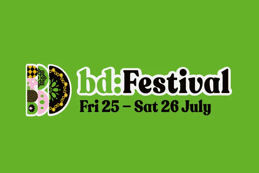 BD Festival logo on a green background
