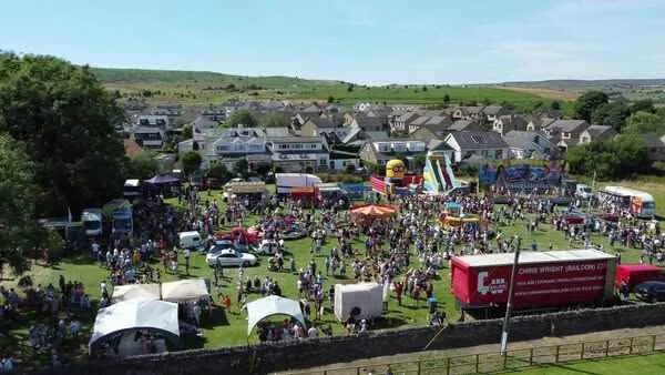 aerial view over Baildon carnival