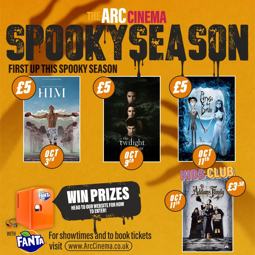 Spooky season poster for the arc rotherham.