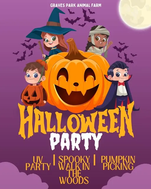 poster for graves park halloween party