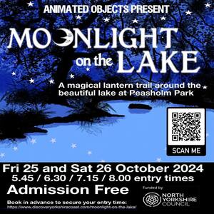 logo for moonlight on the lake a light show in Peasholm park in Scarborough