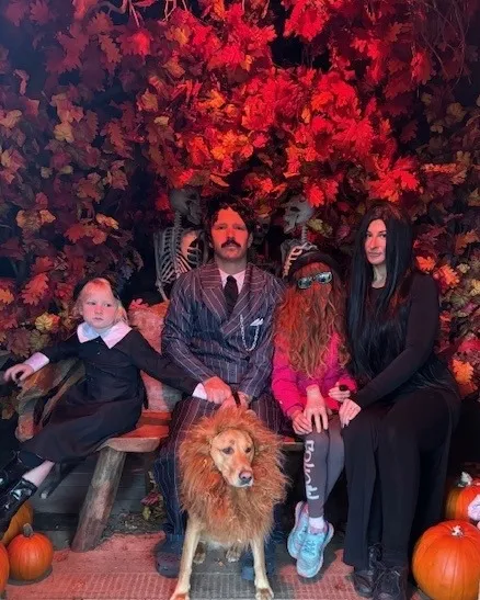 People dressed as characters from the addams family