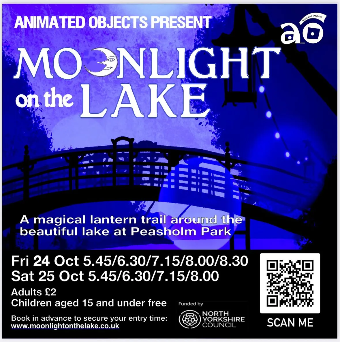 logo for moonlight on the lake a light show in Peasholm park in Scarborough