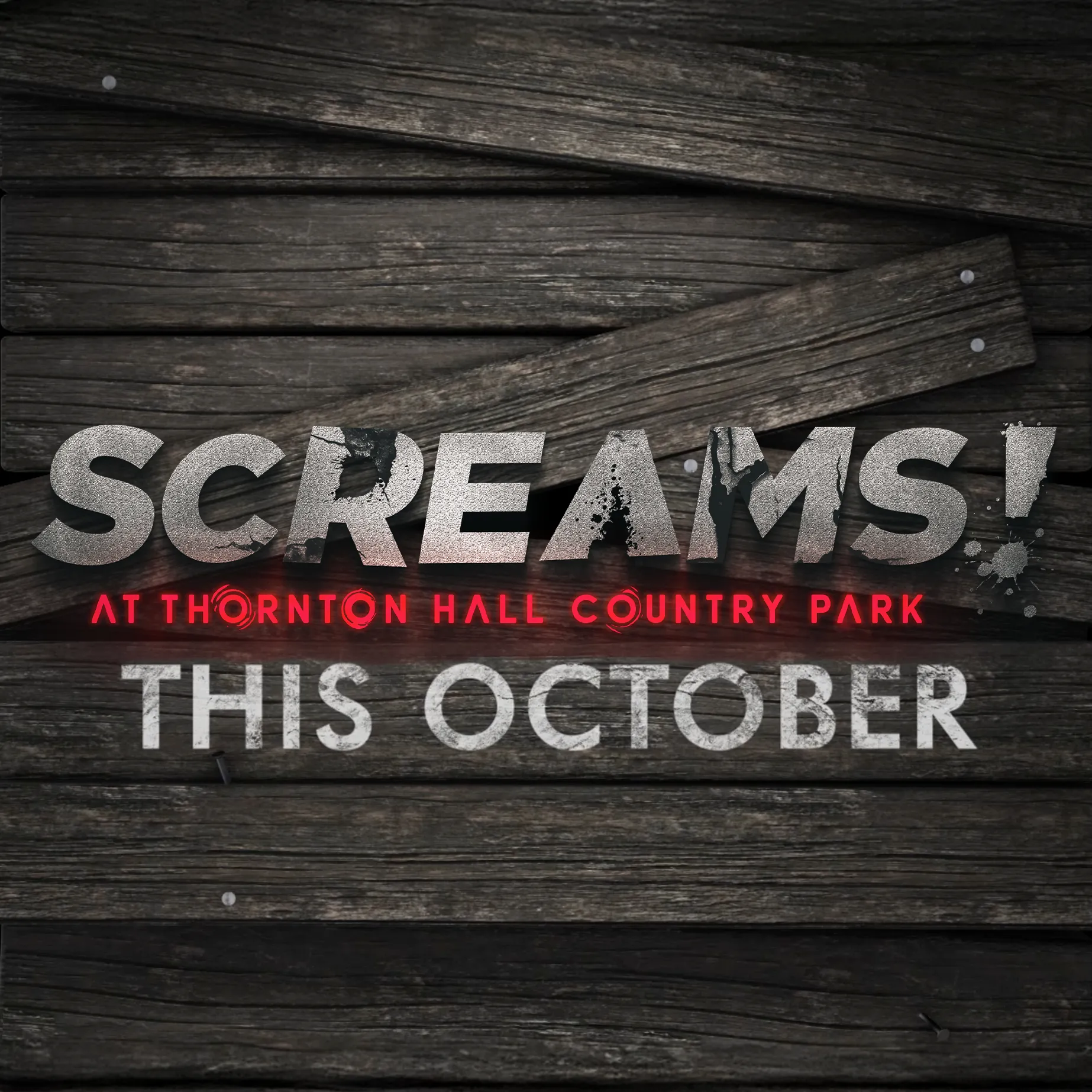 Wooden planks with scream at Thornton Hall