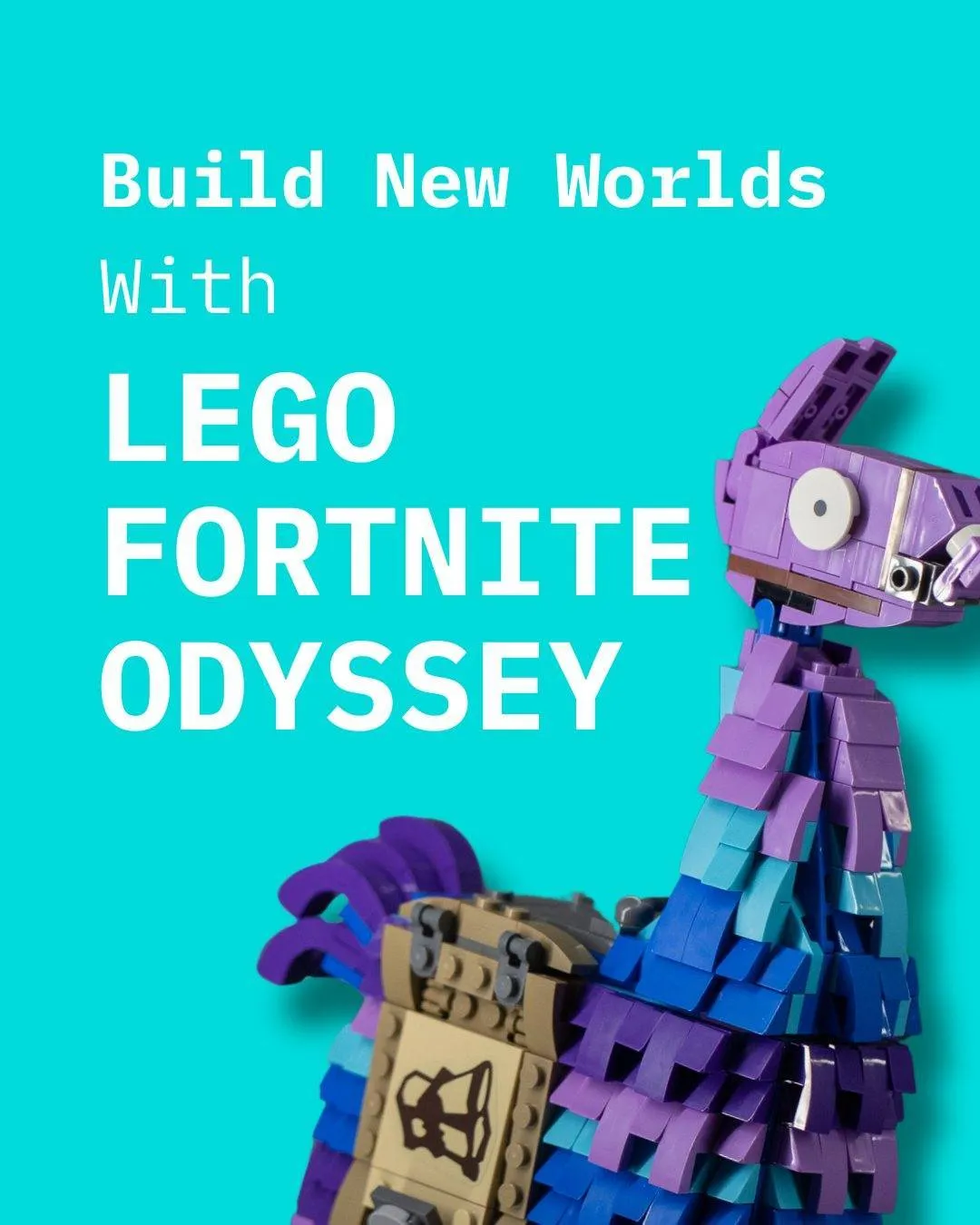 blue and purple lego llama